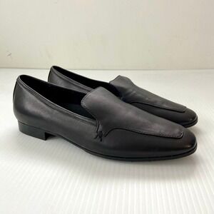 Aerosoles Paynes Black Leather Square Toe Loafers Womens 8.5M